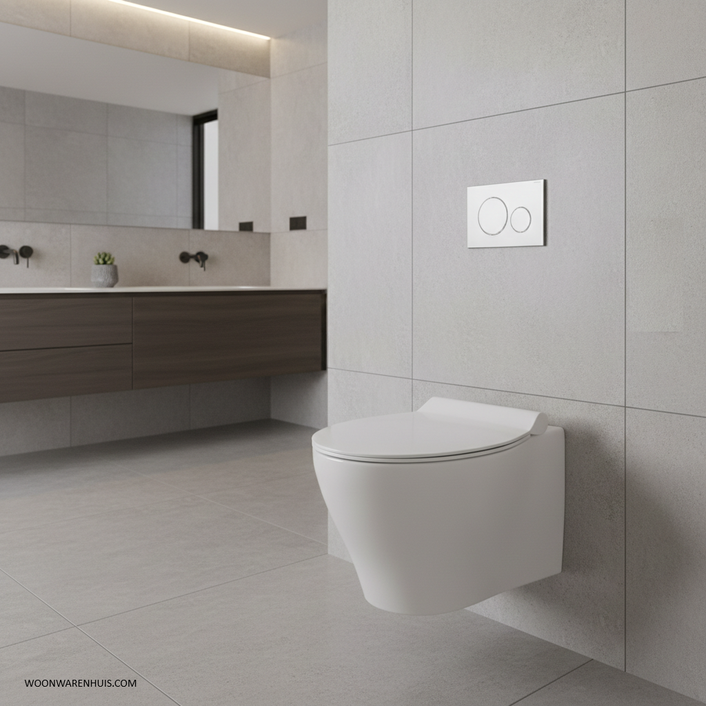 Wandcloset Woonwarenhuis Volcano rimless met softclose toiletzitting wit glanzend