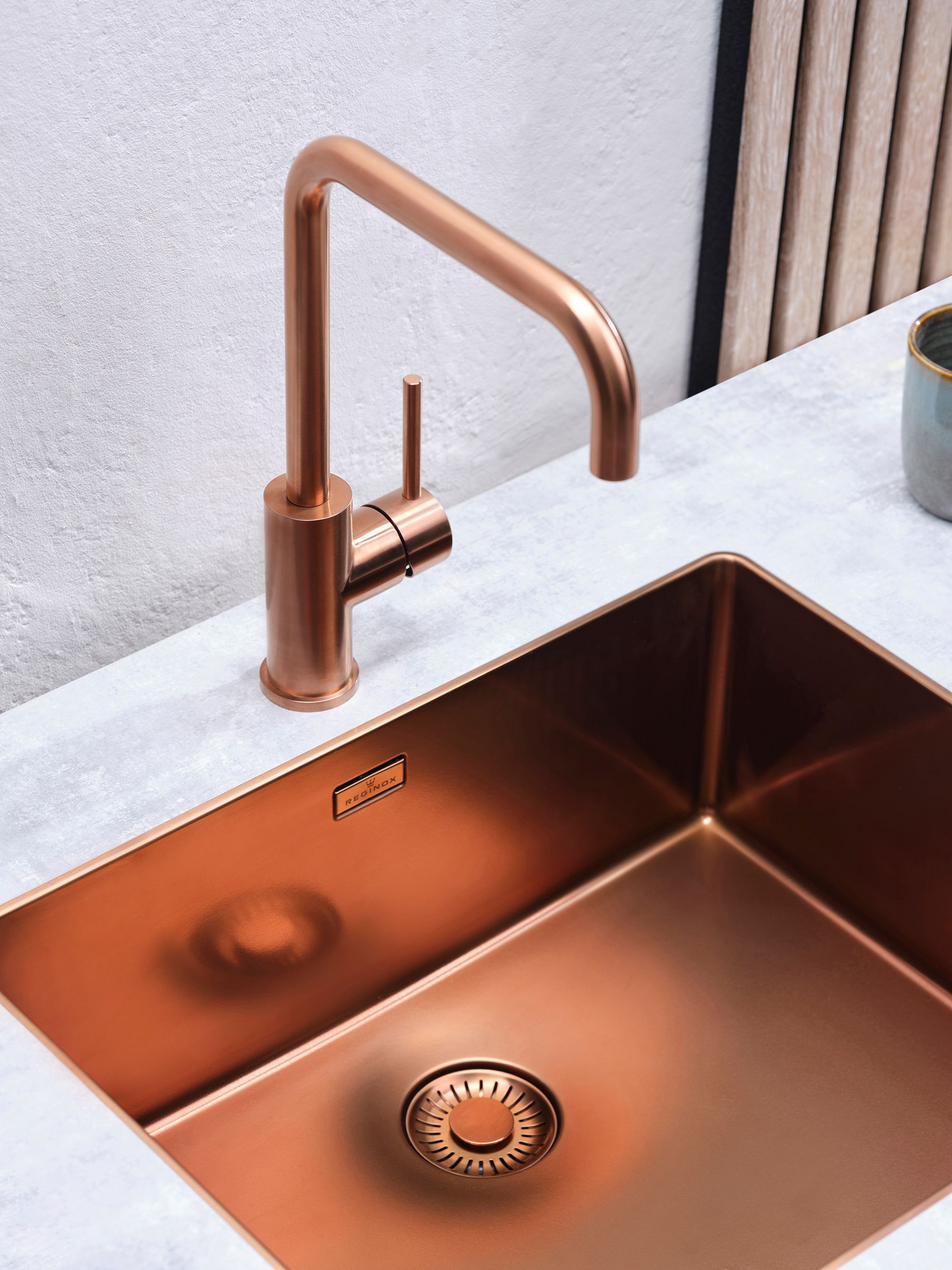 Keukenmengkraan Reginox Crystal Copper II in PVD koper