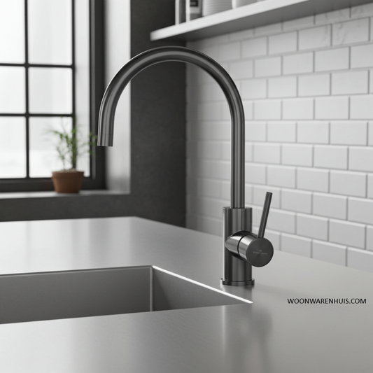 Keukenmengkraan Reginox Cano Gunmetal II in PVD gunmetal grijs