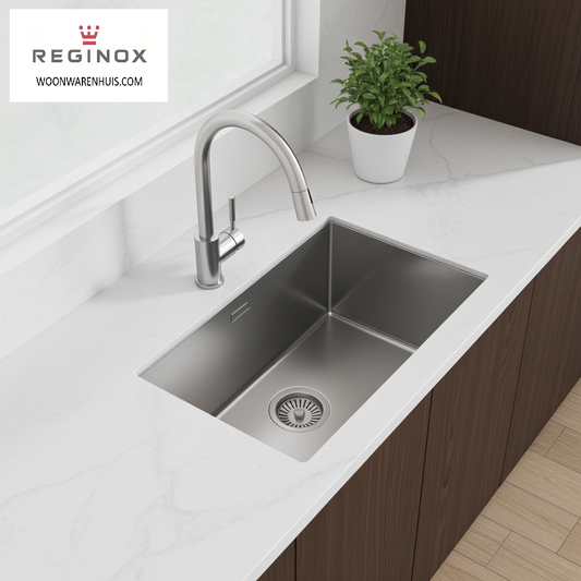 Keukenspoelbak Reginox New York Slim 50x40 cm Gunmetal II in PVD gunmetal grijs