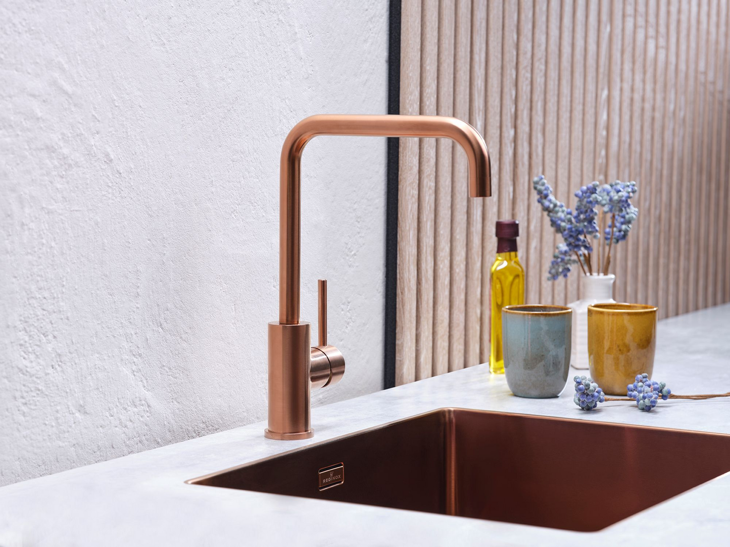 Keukenspoelbak Reginox New York Slim 50x40 cm Copper II in PVD koper