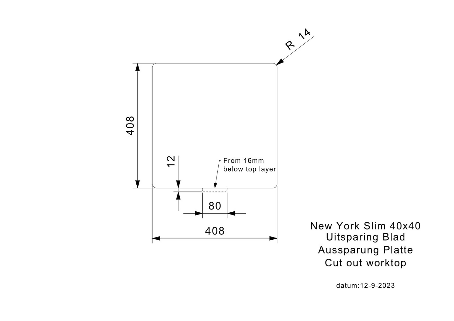 Keukenspoelbak Reginox New York Slim 50x40 cm Gunmetal II in PVD gunmetal grijs