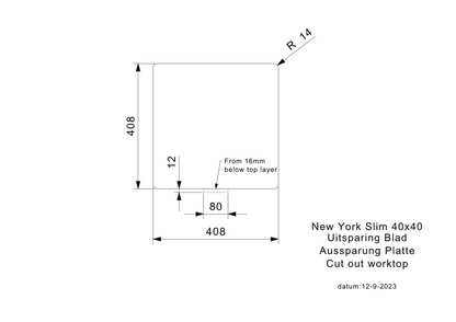 Keukenspoelbak Reginox New York Slim 50x40 cm Gunmetal II in PVD gunmetal grijs