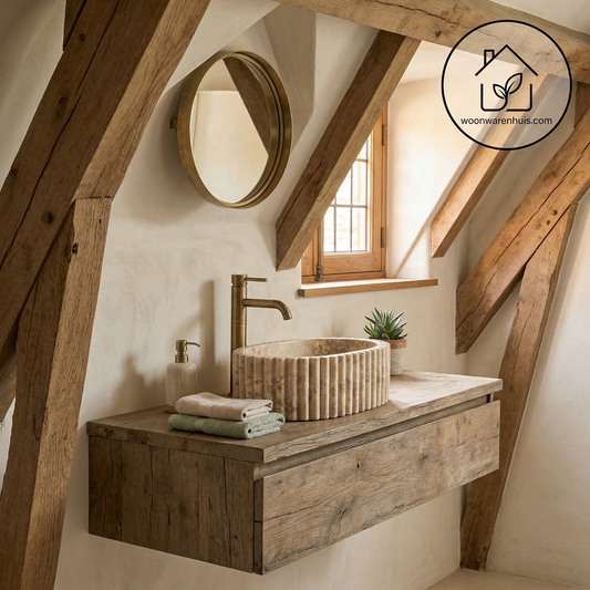 Opbouw waskom Differnz Ribba ovaal 30cm marmer beige