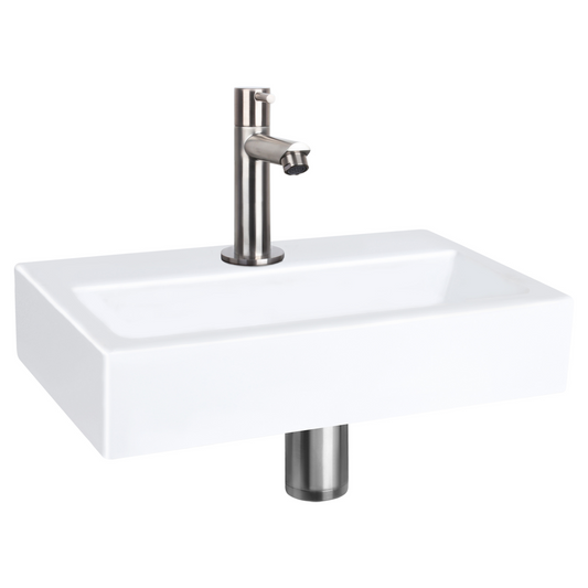 Complete fonteinset Differnz Flat 38x24 cm keramiek en chroom