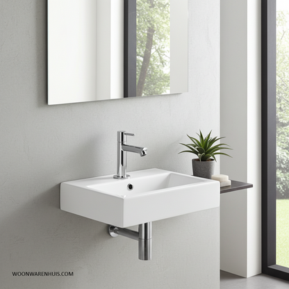 Complete fonteinset Differnz Flat 38x24 cm keramiek en chroom