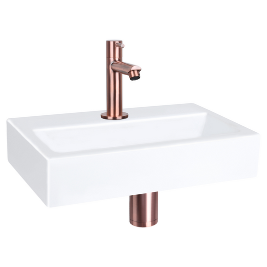 Complete fonteinset Differnz Flat 38x24 cm keramiek en koper