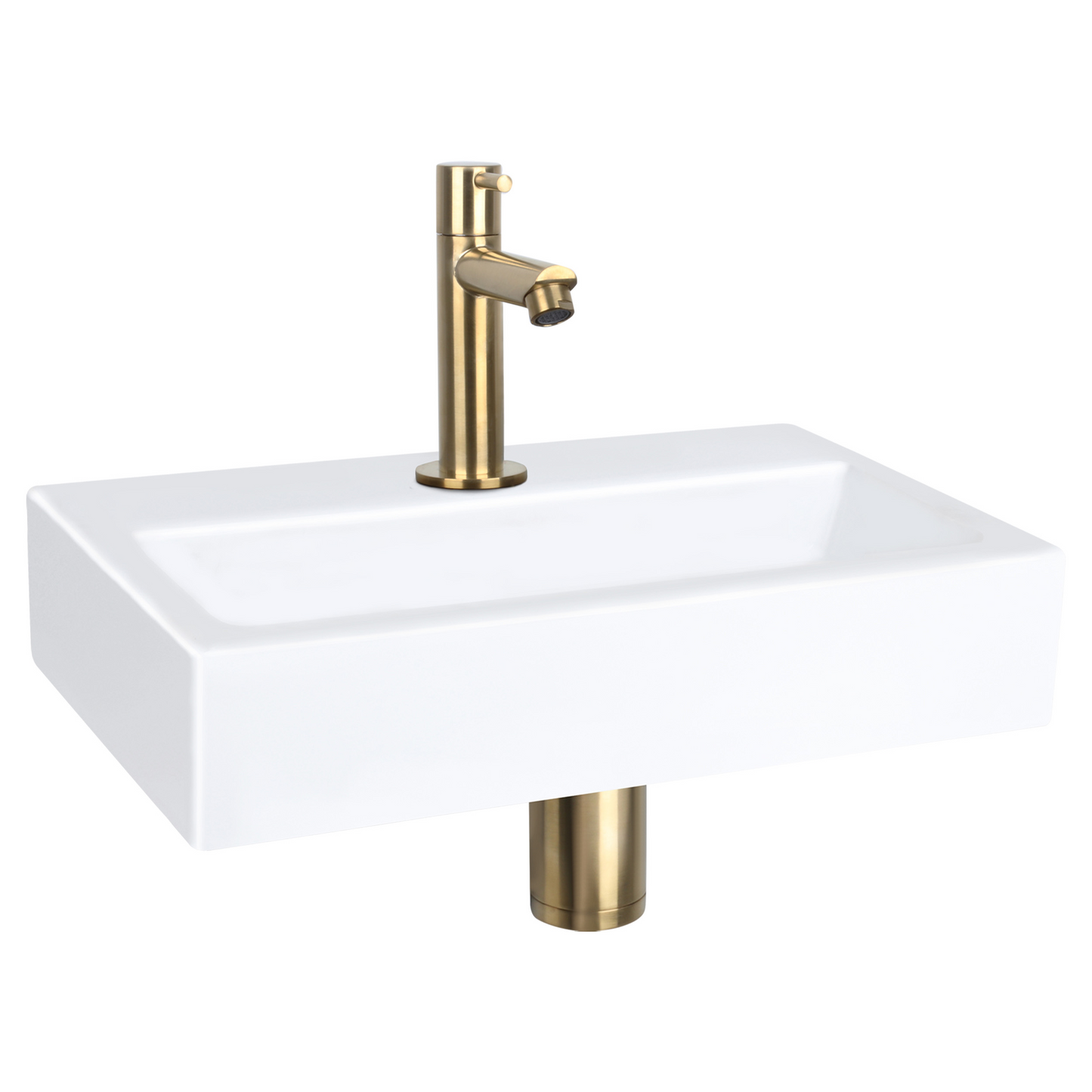 Complete fonteinset Differnz Flat 38x24 cm keramiek en goud