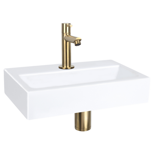 Complete fonteinset Differnz Flat 38x24 cm keramiek en goud