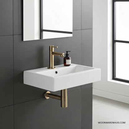 Complete fonteinset Differnz Flat 38x24 cm keramiek en goud