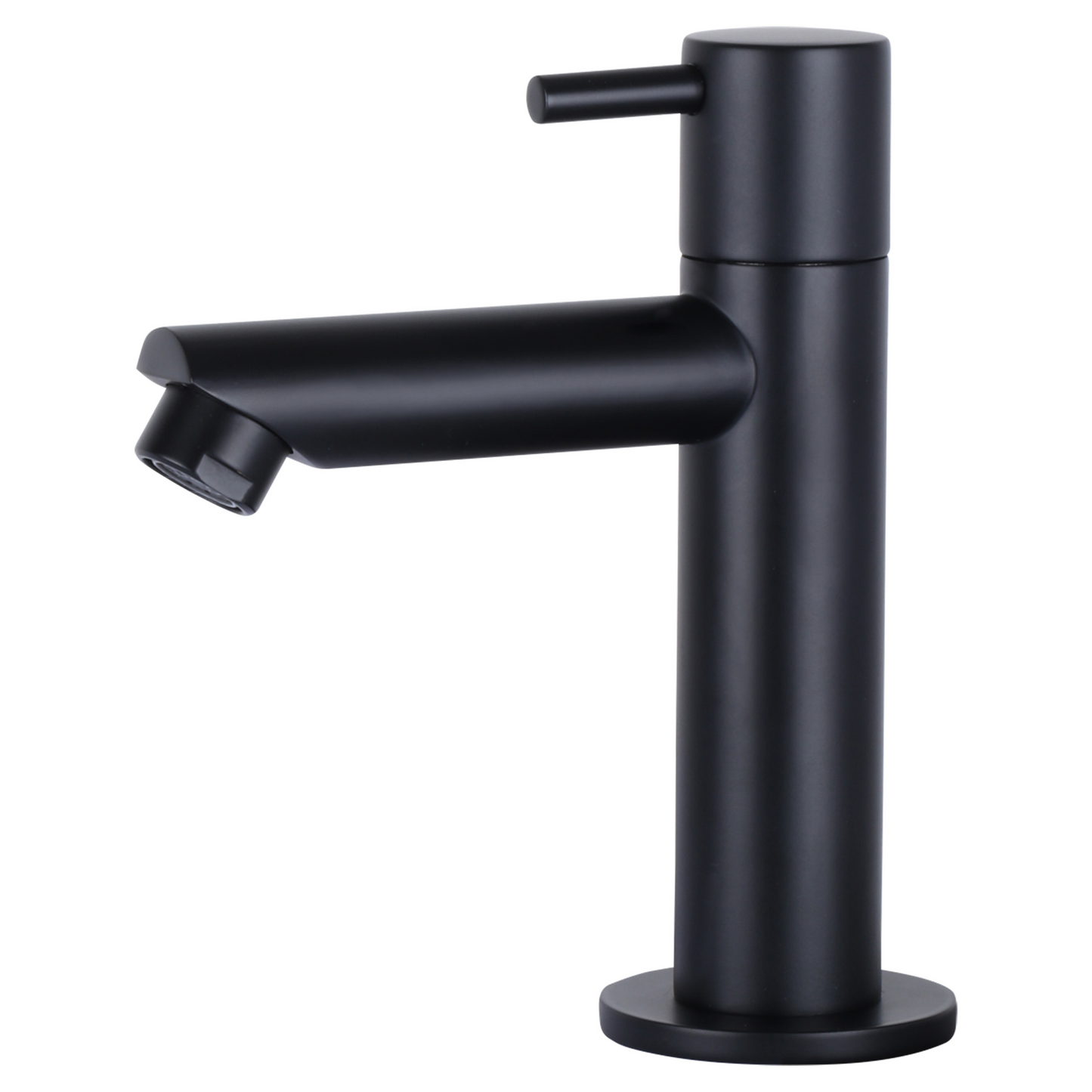 Complete fonteinset Differnz Solid 36x18 cm solid surface en mat zwart rechte kraan