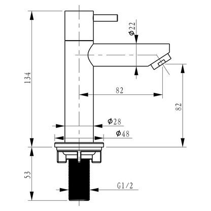 Complete fonteinset Differnz Force 40x22 cm keramiek en mat zwarte rechte kraan