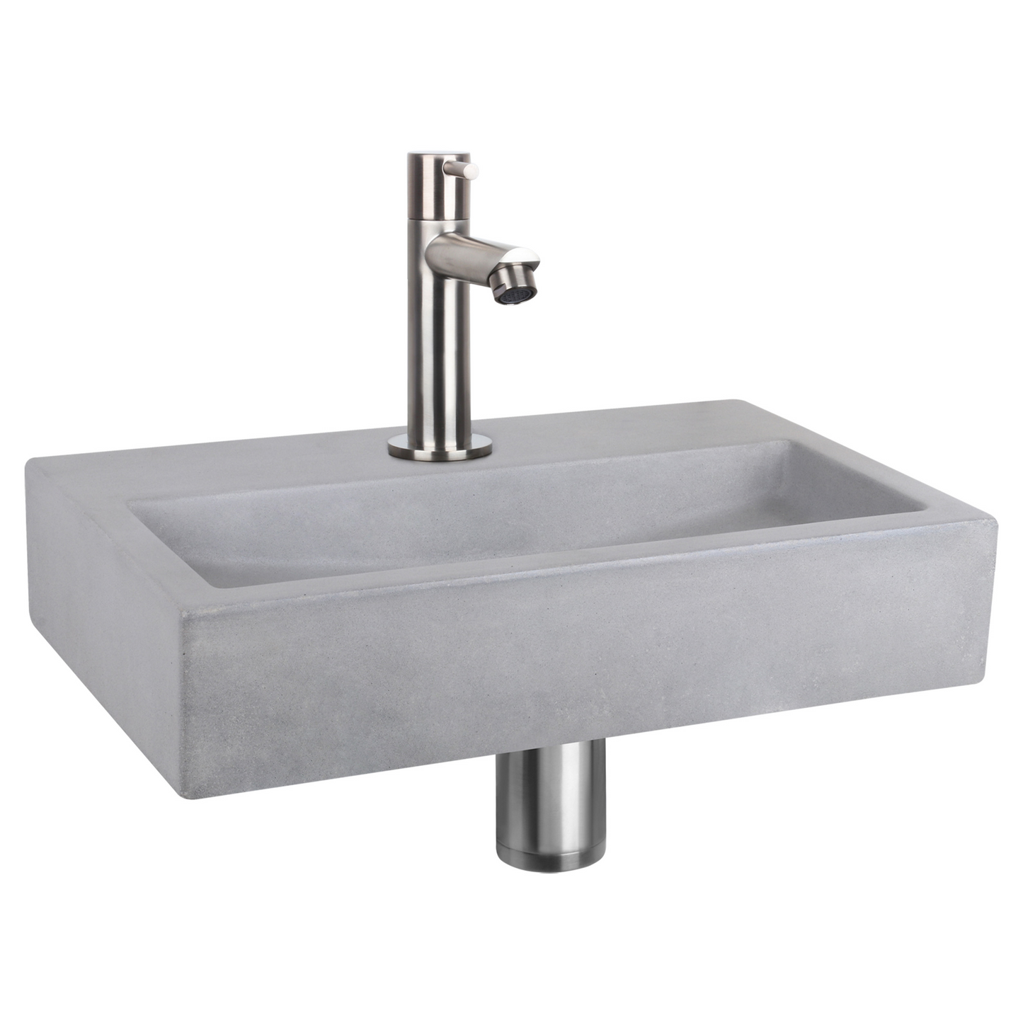 Complete fonteinset Differnz Flat 38x24 cm beton en rvs