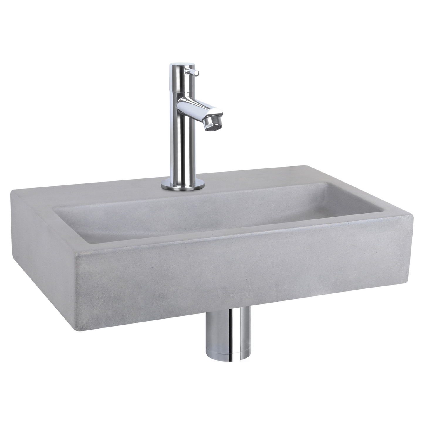 Complete fonteinset Differnz Flat 38x24 cm beton en chroom