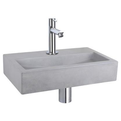 Complete fonteinset Differnz Flat 38x24 cm beton en chroom