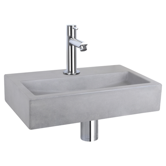 Complete fonteinset Differnz Flat 38x24 cm beton en chroom