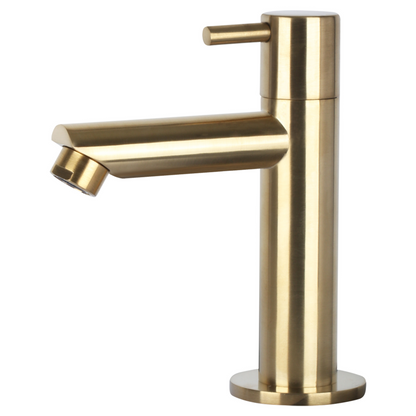 Complete hoekfonteinset Differnz Cleo 30x30 cm keramiek en goud rechte kraan