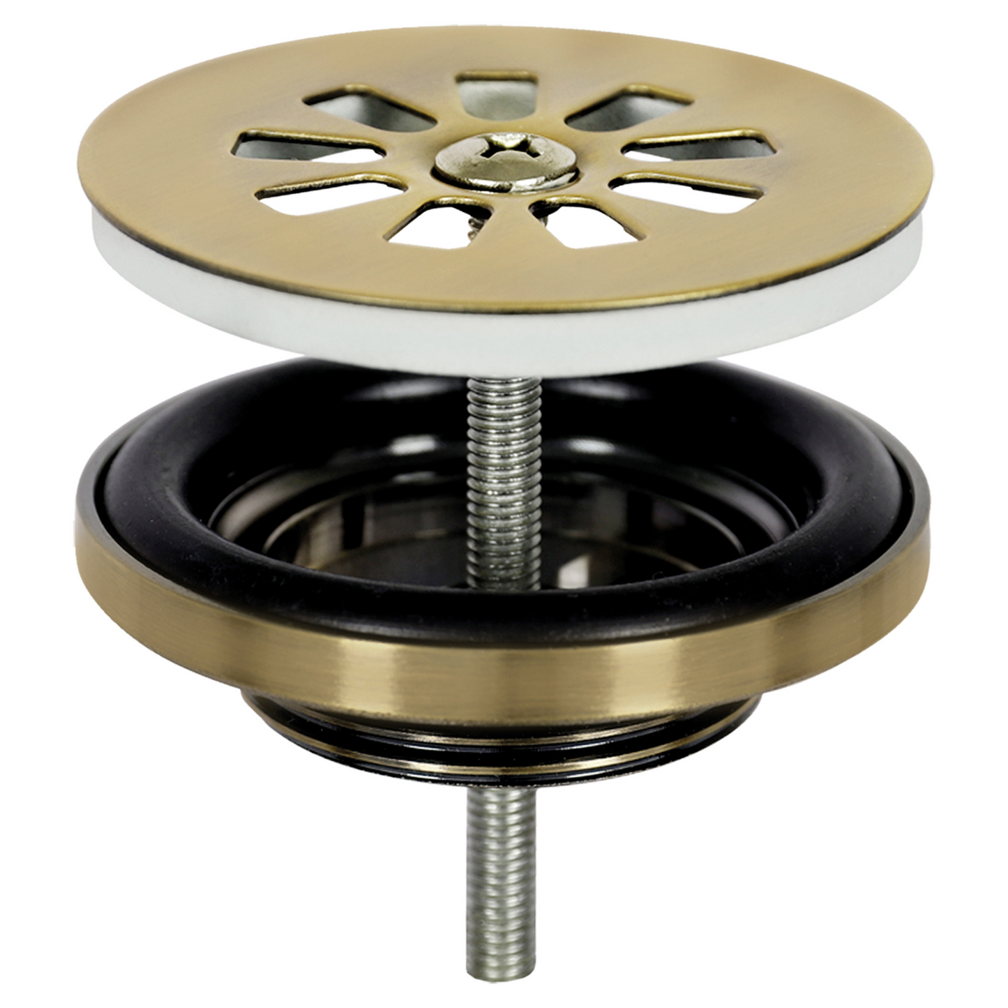 Complete fonteinset Differnz Solid 36x18 cm solid surface en goud rechte kraan