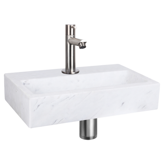 Complete fonteinset Differnz Flat 38x24 cm marmer en rvs