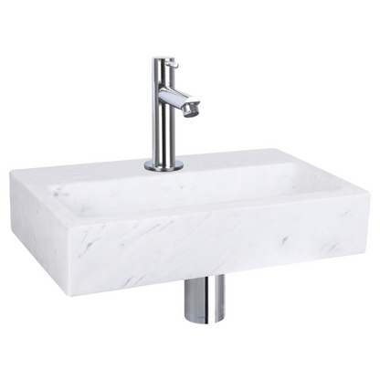 Complete fonteinset Differnz Flat 38x24 cm marmer en chroom