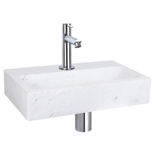 Complete fonteinset Differnz Flat 38x24 cm marmer en chroom