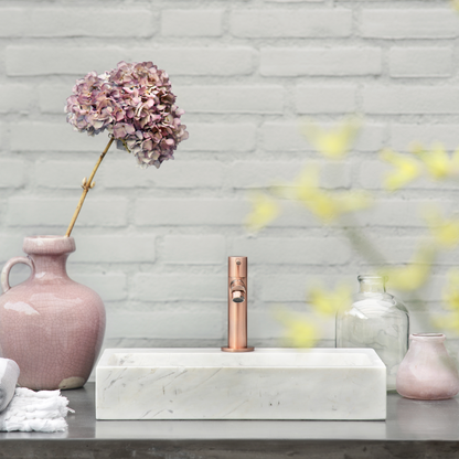 Complete fonteinset Differnz Flat 38x24 cm marmer en koper