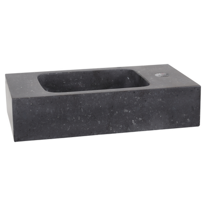 Complete fonteinset Differnz Bombai black 40x22 cm natuursteen en koper rechte kraan