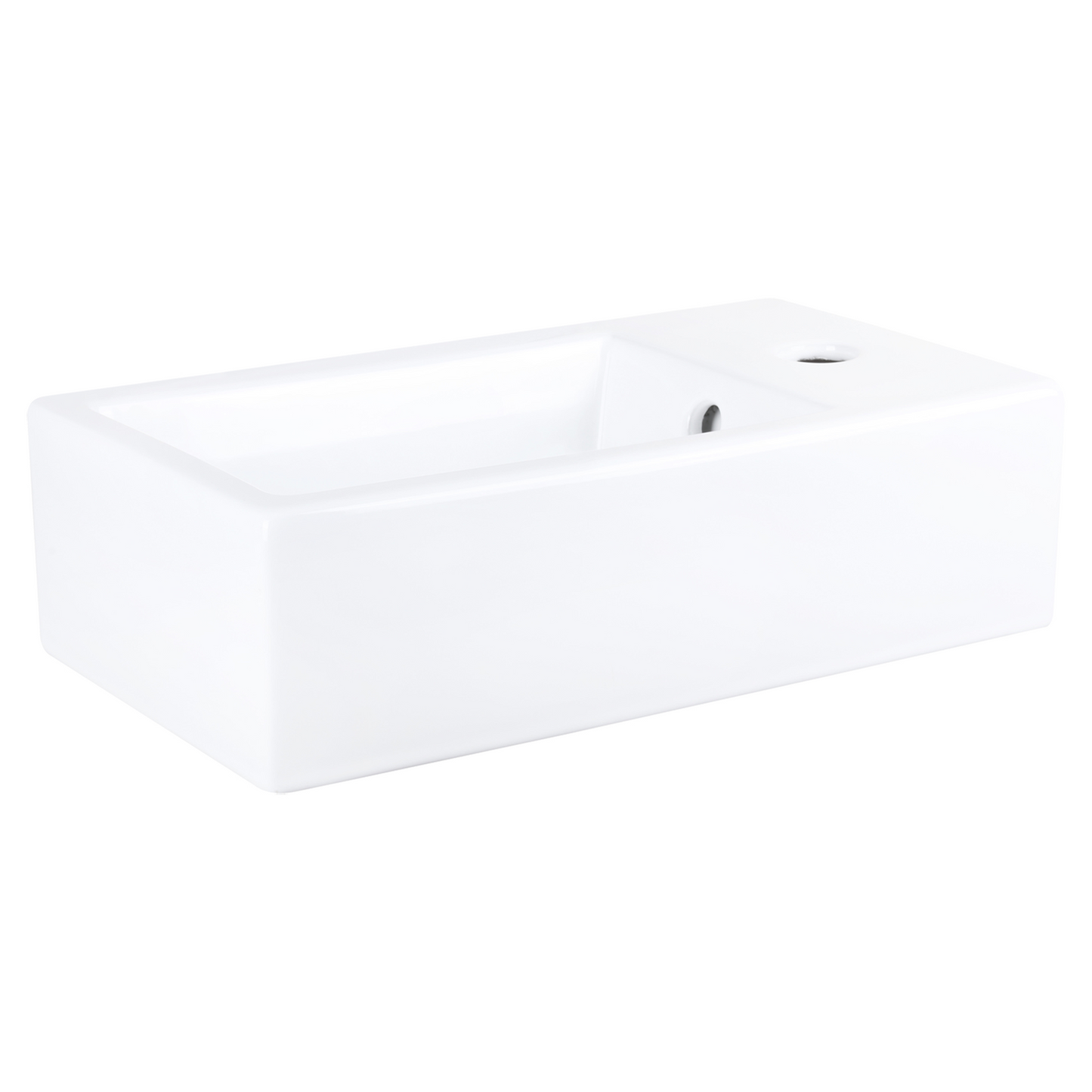 Complete fonteinset Differnz Force 40x22 cm keramiek en glanzend chroom gebogen kraan