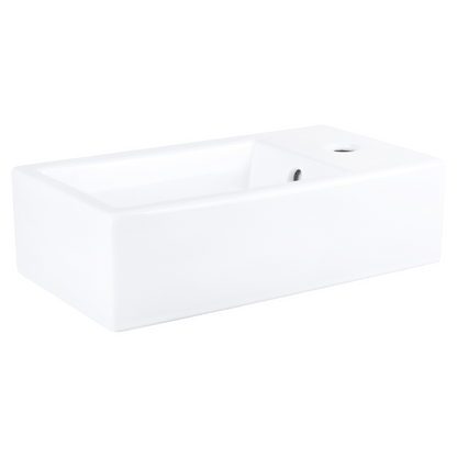 Complete fonteinset Differnz Force 40x22 cm keramiek en glanzend chroom gebogen kraan