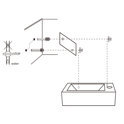Complete fonteinset Differnz Force 40x22 cm keramiek en mat zwart gebogen kraan