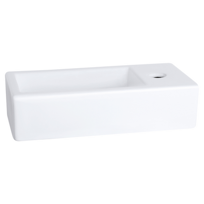 Complete fonteinset Differnz Ravo 38x18 cm keramiek en koper gebogen kraan