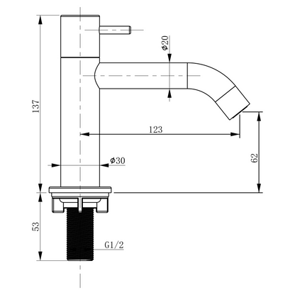Complete fonteinset met handdoekrek Differnz Force 40x22 cm beton en koper gebogen kraan