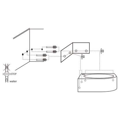 Complete hoekfonteinset Differnz Cleo 30x30 cm keramiek en chroom rechte kraan