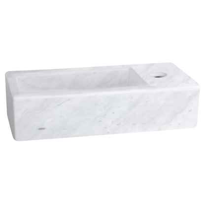 Complete fonteinset Differnz Helios 38x18 cm marmer en glanzend chroom gebogen kraan