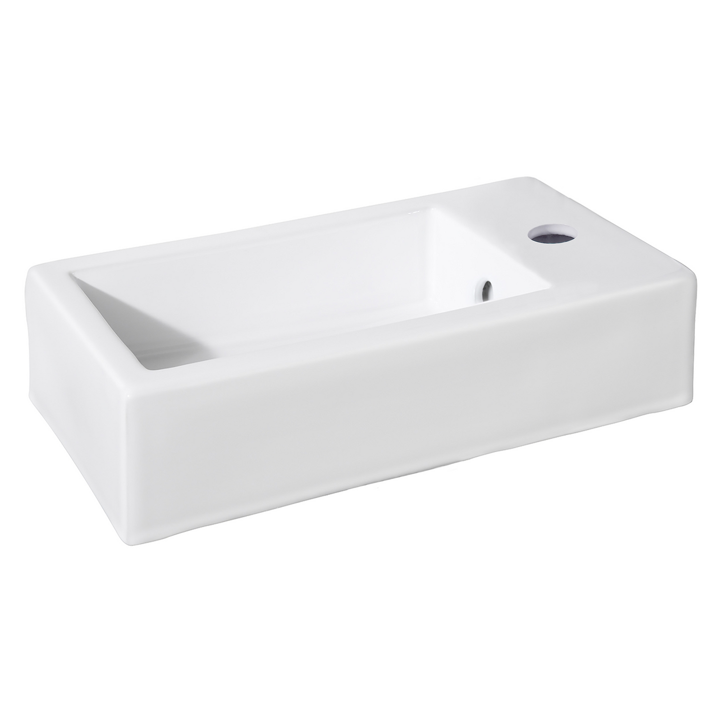Complete fonteinset met handdoekrek Differnz Force 40x22 cm keramiek en koper rechte kraan