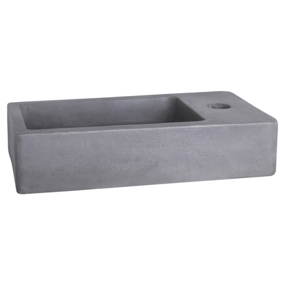 Complete fonteinset met handdoekrek Differnz Force 40x22 cm beton en koper gebogen kraan