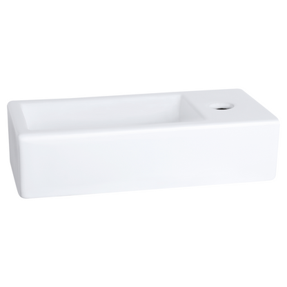 Complete fonteinset met handdoekrek Differnz Ravo 38x18 cm keramiek en koper rechte kraan