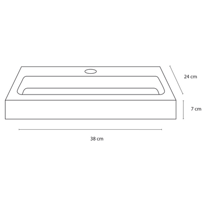 Complete fonteinset Differnz Flat 38x24 cm keramiek en koper