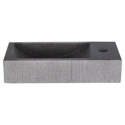 Complete fonteinset Differnz Ribble 38x18 cm natuursteen en koper rechte kraan