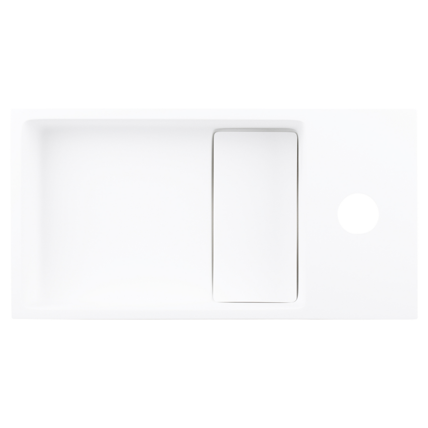 Complete fonteinset Differnz Solid 36x18 cm solid surface en goud rechte kraan