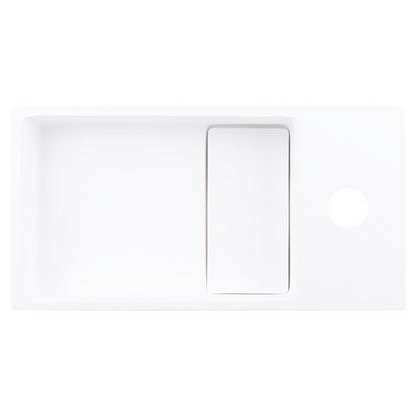 Complete fonteinset Differnz Solid 36x18 cm solid surface en goud rechte kraan