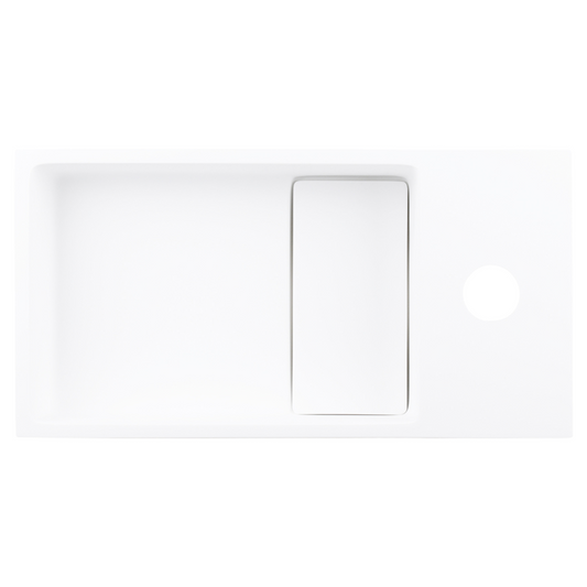 Complete fonteinset Differnz Solid 36x18 cm solid surface en goud rechte kraan