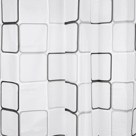Douchegordijn Differnz Cubi 180x200 cm PEVA zwart/wit