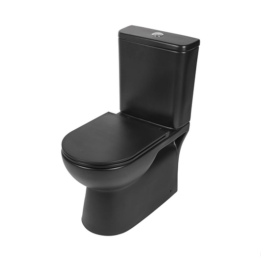 Compleet toilet Differnz duoblok rimlesss met toiletzitting in mat zwart