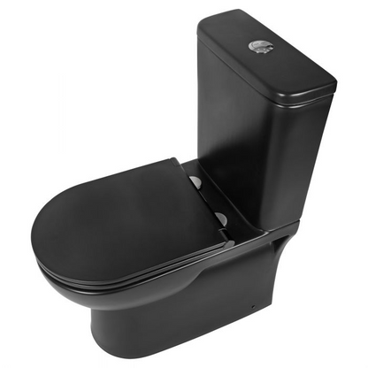 Compleet toilet Differnz duoblok rimlesss met toiletzitting in mat zwart