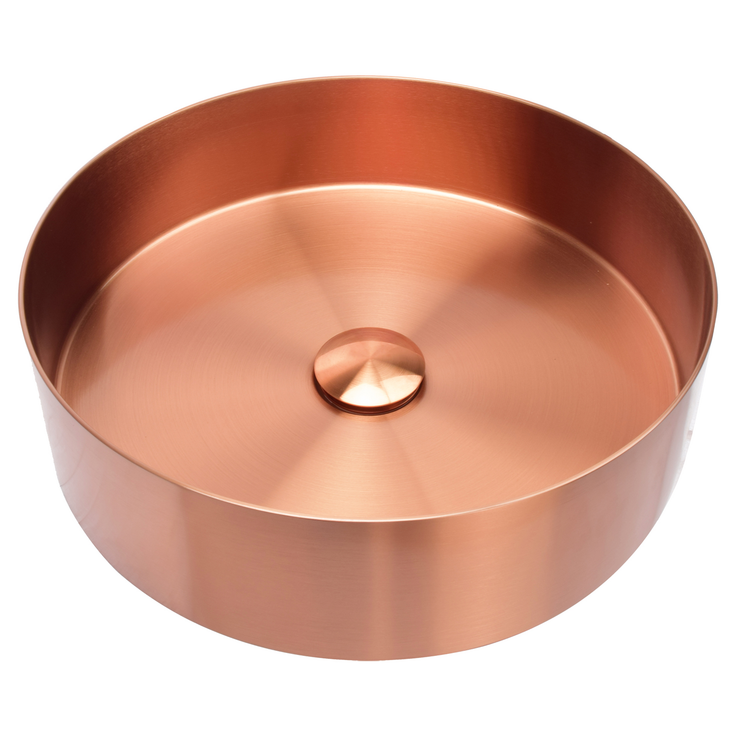 Opbouw waskom Differnz Metal 40 cm inclusief plug in rood koper RVS