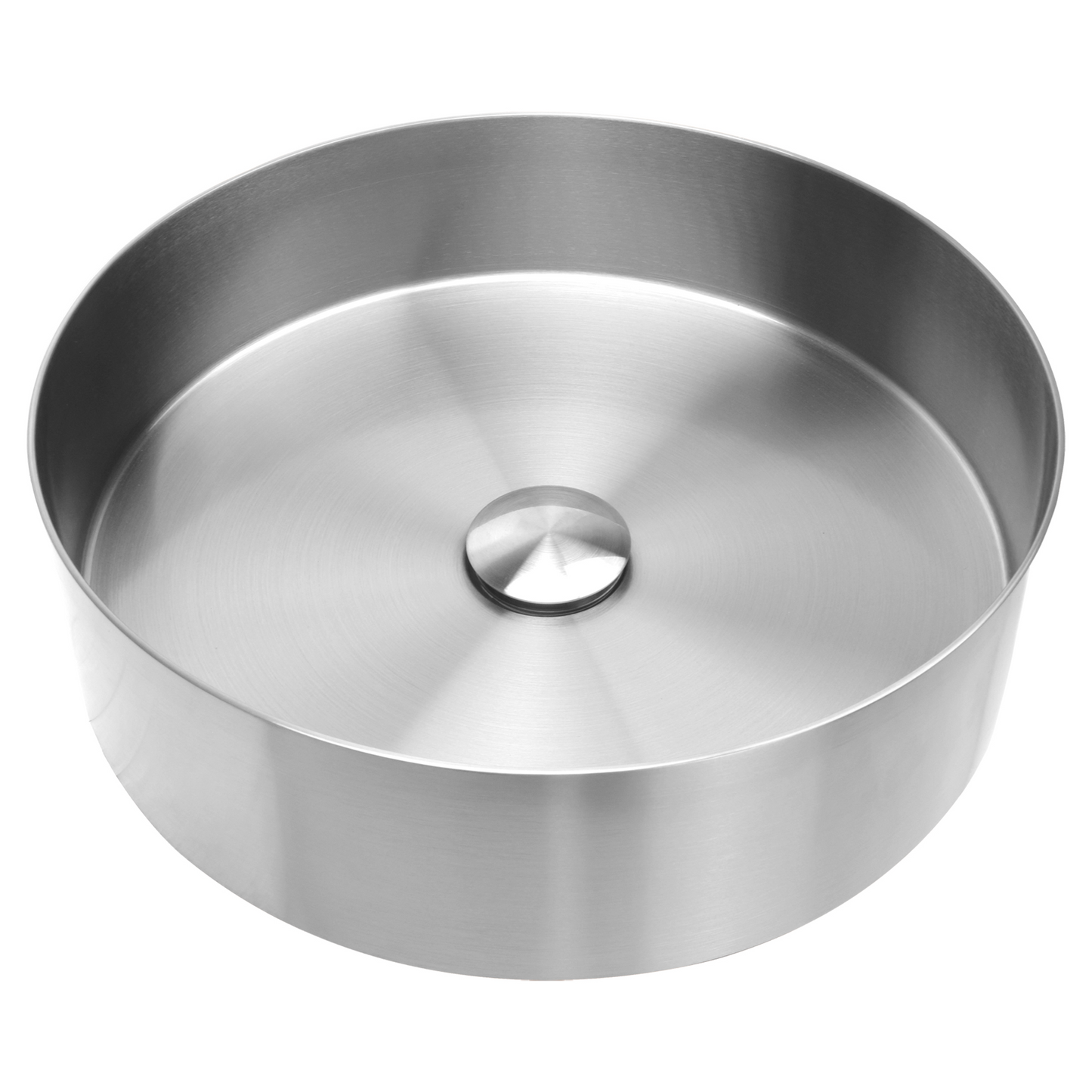 Opbouw waskom Differnz Metal 40 cm inclusief plug in geborsteld RVS