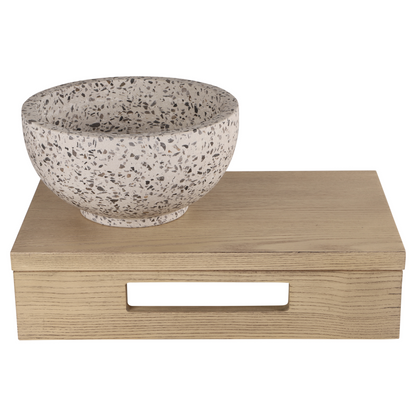 Opbouw waskom Differnz River Terrazzo 23 cm natuursteen taupe