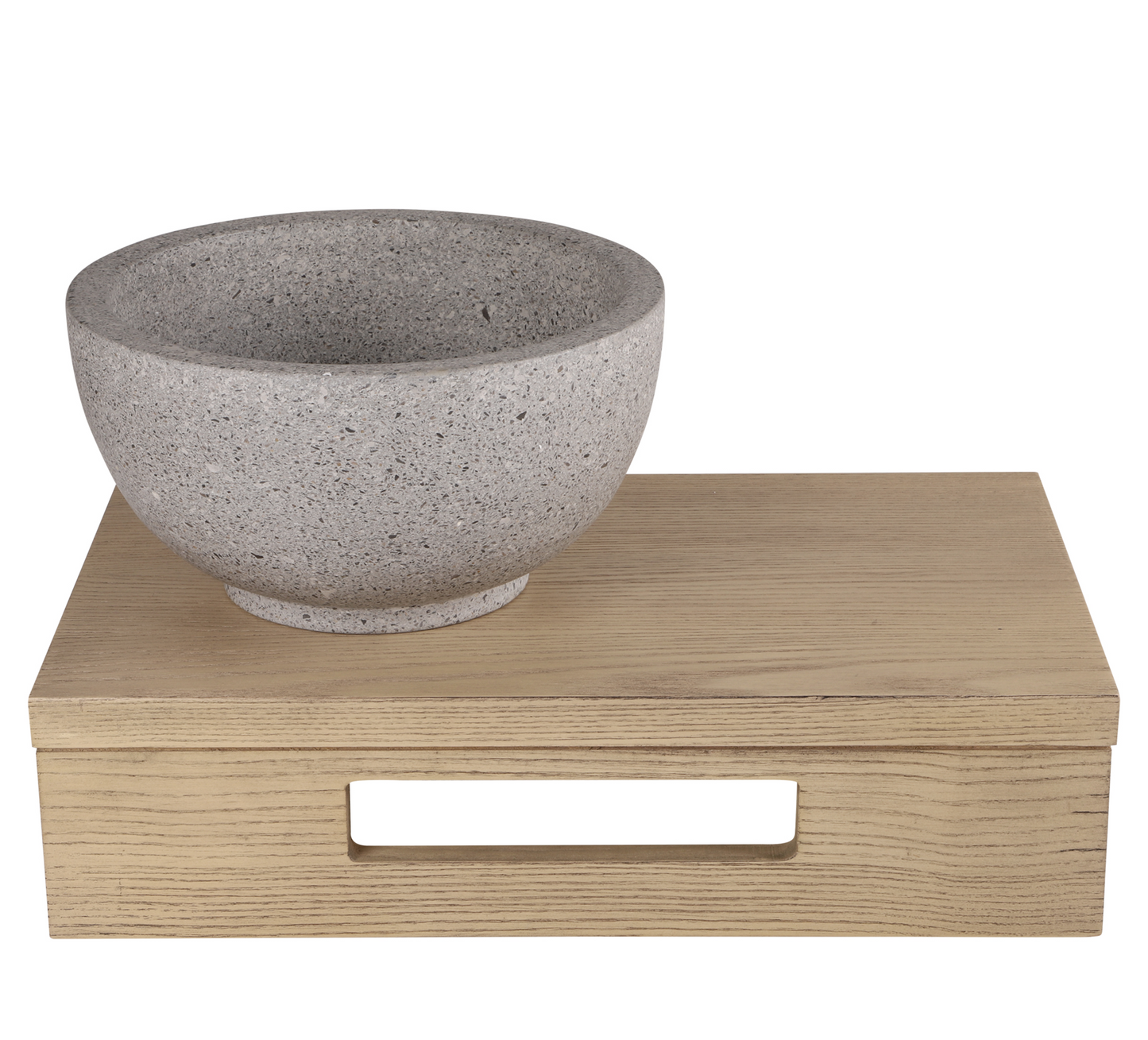Opbouw waskom Differnz River Terrazzo 23 cm natuursteen fijn grijs