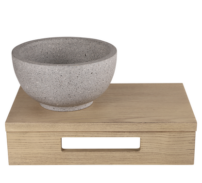 Opbouw waskom Differnz River Terrazzo 23 cm natuursteen fijn grijs